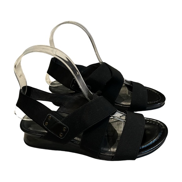 Stuart Weitzman Guybands Black Elastic Stretch Strappy Sandals, Sz 6 - Picture 4 of 16